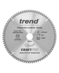 CSB/AP25480 - Trend Aluminium/Plastic Circular Saw Blade 254mm x 30mm x 80T