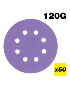 AB/125/120A/B - 125mm 120G Random Orbital Sanding Disc, 50 Pack