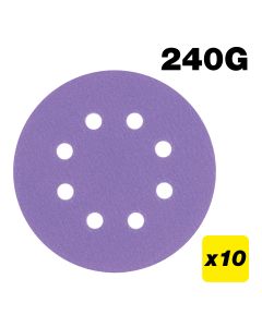 AB/125/240A - 125mm 240G Random Orbital Sanding Disc, 10 Pack