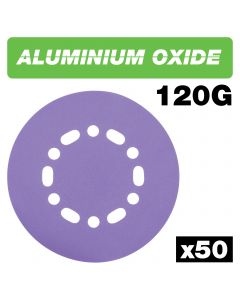 AB/150/120A/B - Aluminium Oxide Random Orbital Sanding Disc 120 Grit 150mm 50pc