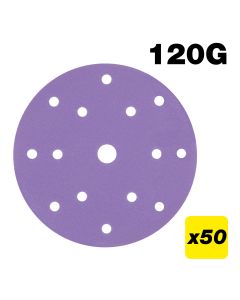 AB/150/120A/B - 150mm 120G Random Orbital Sanding Disc, 50 Pack