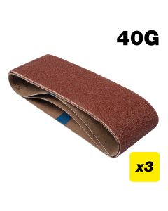 AB/B75A/60A - Aluminium Oxide Sanding Belt 60 Grit 75mm x 533mm 3pc