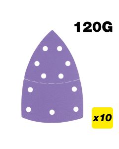 AB/DET/120A - 100 x 150mm 11-Hole 120G Detail Sanding Pad, 10 Pack