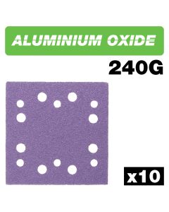 AB/QTR1/240A - Aluminium Oxide 1/4 Sheet Sanding Sheet 240 Grit 114mm x 110mm 10pc