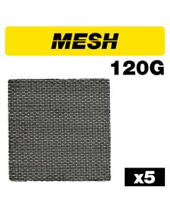 AB/QTR/120M - Mesh 1/4 Sanding Sheet 5pc 115mm x 115mm 120 grit