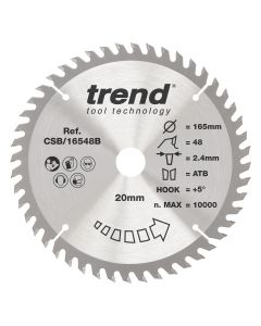 CSB/16548B - Trend Wood Circular Saw Blade 165mm x 20mm x 48T
