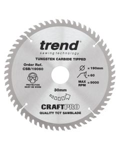 CSB/19060 - Craft saw blade 190mm x 60 teeth x 30mm