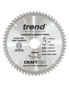 CSB/19060TC - Craft saw blade 190mm x 60 teeth x 30 x 1.55 for DCS575