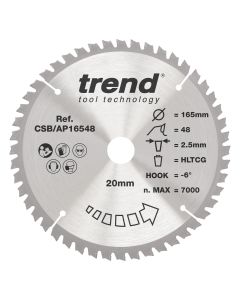 CSB/AP16548 - Trend Aluminium/Plastic Circular Saw Blade 165mm x 20mm x 48T