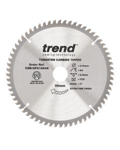 CSB/AP21664A - Trend Aluminium/Plastic Circular Saw Blade 216mm x 30mm x 64T
