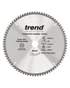 CSB/AP30580 - Trend Aluminium/Plastic Circular Saw Blade 305mm x 30mm x 80T