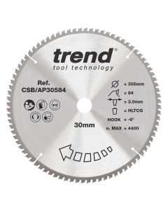 CSB/AP30584 - Trend Aluminium/Plastic Circular Saw Blade 305mm x 30mm x 84T