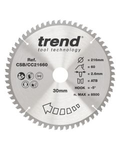 CSB/CC21660 - Trend Wood Mitre Saw Blade 216mm x 30mm x 60T