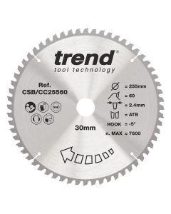 CSB/CC25560 - Trend Wood Mitre Saw Blade 255mm x 30mm x 60T