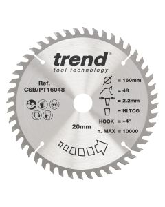 CSB/PT16048 - Trend Laminate/HPL Circular Saw Blade 160mm x 20mm x 48T