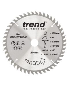 CSB/PT16548 - Trend Laminate/HPL Circular Saw Blade 165mm x 20mm x 48T