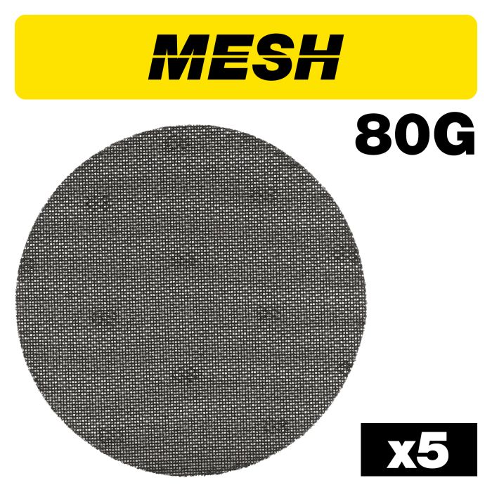 AB 225 80M Mesh Random Orbital Sanding Disc 5pc 225mm 80 grit