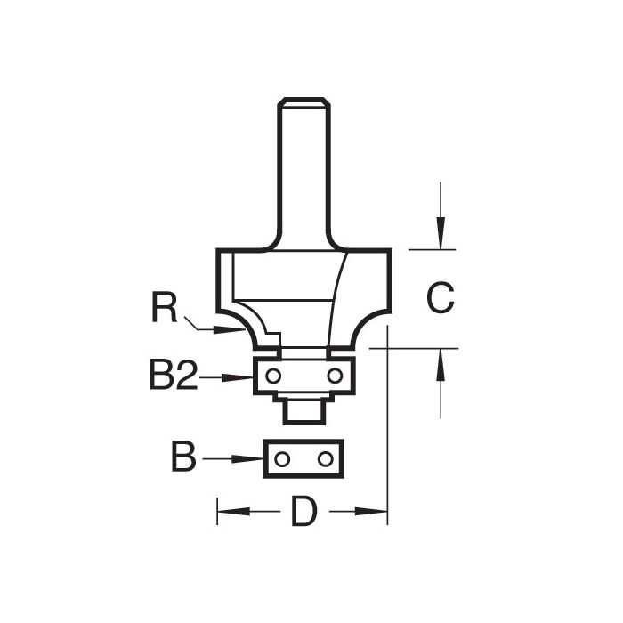 C078AX1/4TC - Rounding ove 11.1mm radius x 18mm cut Trend C078AX1/4TC - Rounding ove 11.1mm radius x 18mm cut Trend