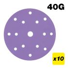 AB/150/40Z - 150mm 40G Random Orbital Sanding Disc, 10 Pack