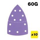AB/DET/60Z - 100 x 150mm 11-Hole 60G Detail Sanding Pad, 10 Pack