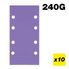 AB/THD/240A - 93 x 185mm 240G Third Sheet Sanding Pad, 10 Pack