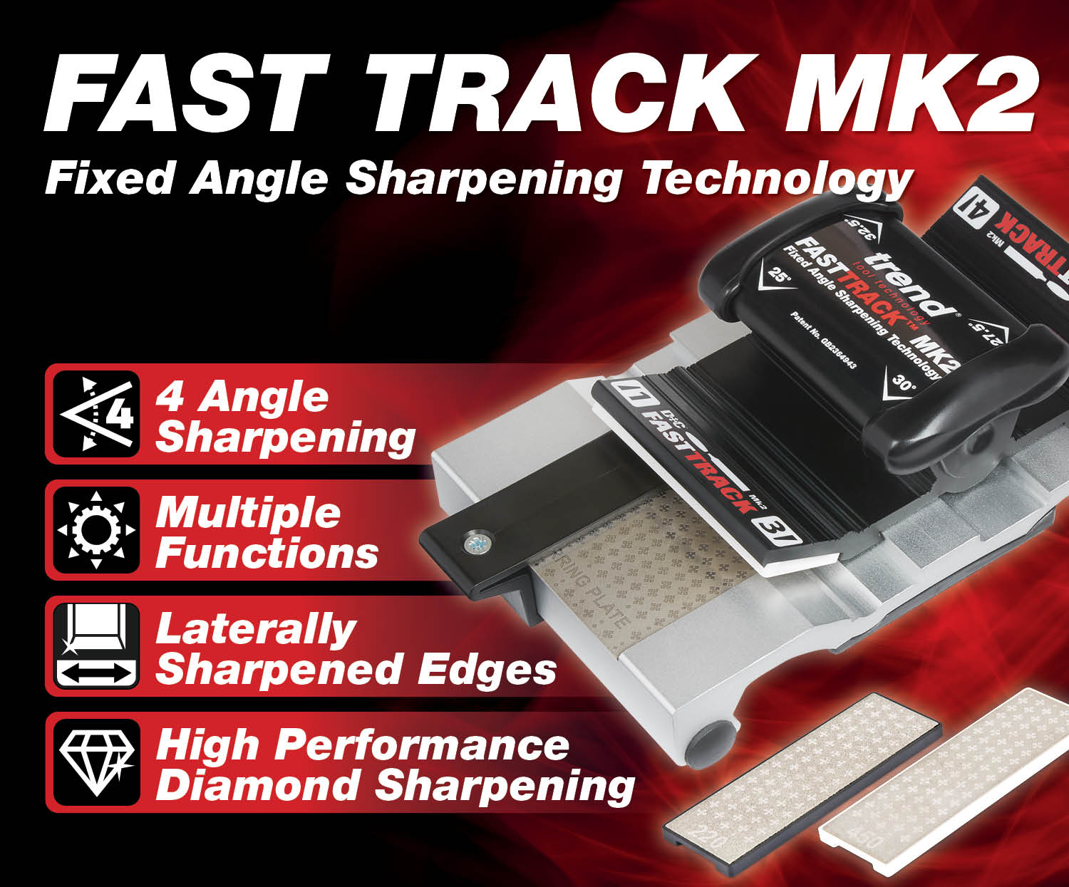 Black 8.4 fl oz Trend FTS/KIT/MK2B Fast Track MK2 Fixed Angle Sharpening Technology & DWS/LF/250 Diamond Abrasive Lapping Fluid