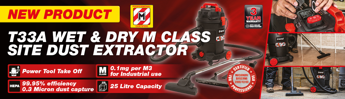 T33 Wet & Dry M Class Site Dust Extractor